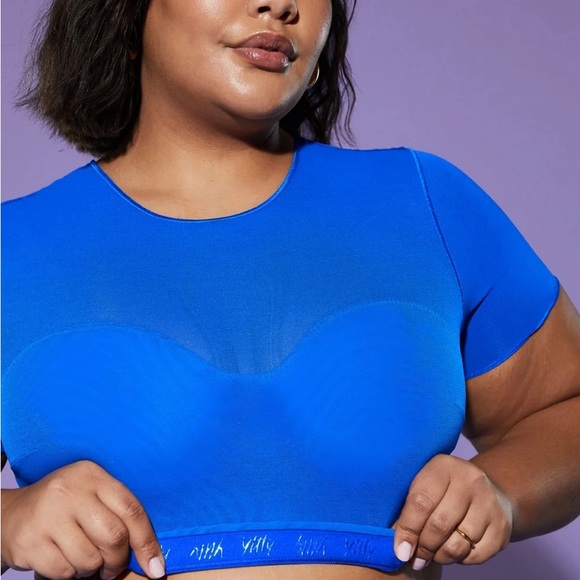 Yitty Blue Crop Mesh Tee - 2x - NWT - Picture 3 of 4